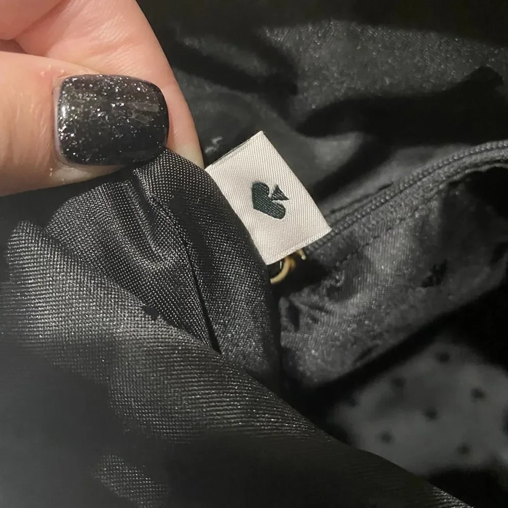 Kate Spade Greta Court Penny Glitter Large Tote Bag Black